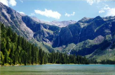 beautiful panorama of
Avalanche Lake