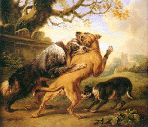 Dogs Fighting by Charles Towne, 1809