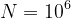 N = 10^6