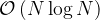 \mathcal{O}\left(N \log N\right)